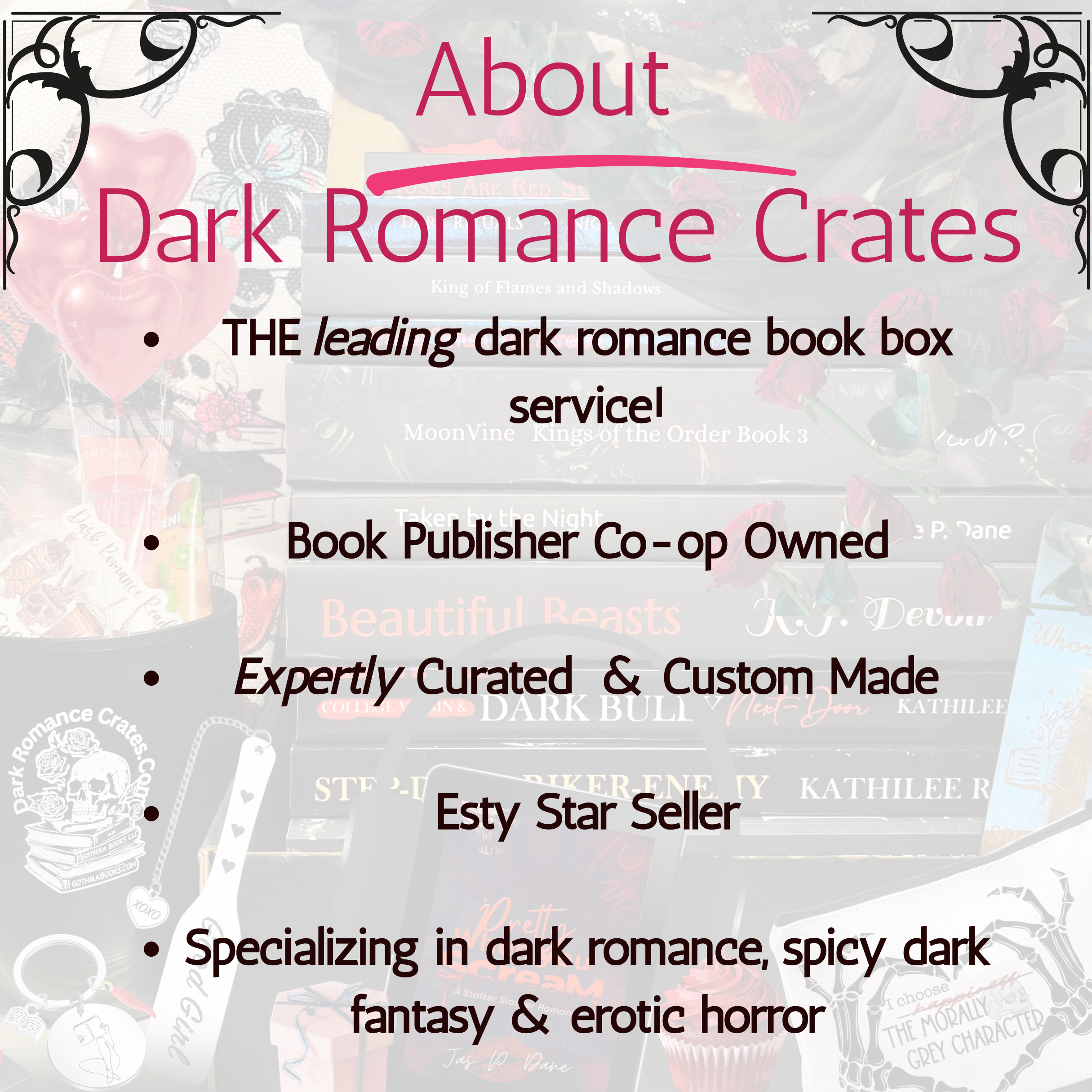 Summerween/Halloween Dark Romance Book Box: dark & spicy books, candy, spa, toy
